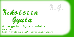 nikoletta gyula business card